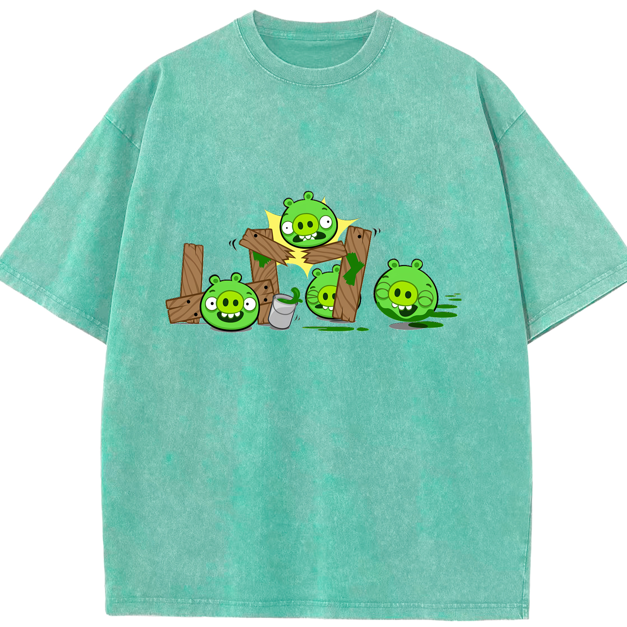 （画像用） Angry Birds アングリーバード 綿100% ヴィンテージ風 半袖Tシャツ（フロントプリント）